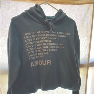 Light Blue Love Cropped Hoodie